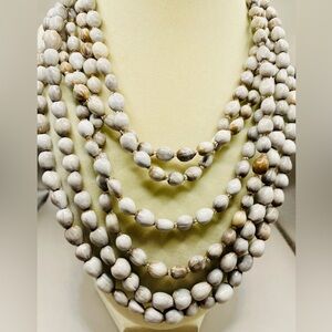 2 Vaijayanti mala beads necklaces. Vaijanti seed beads. India prayer mala. Hindu